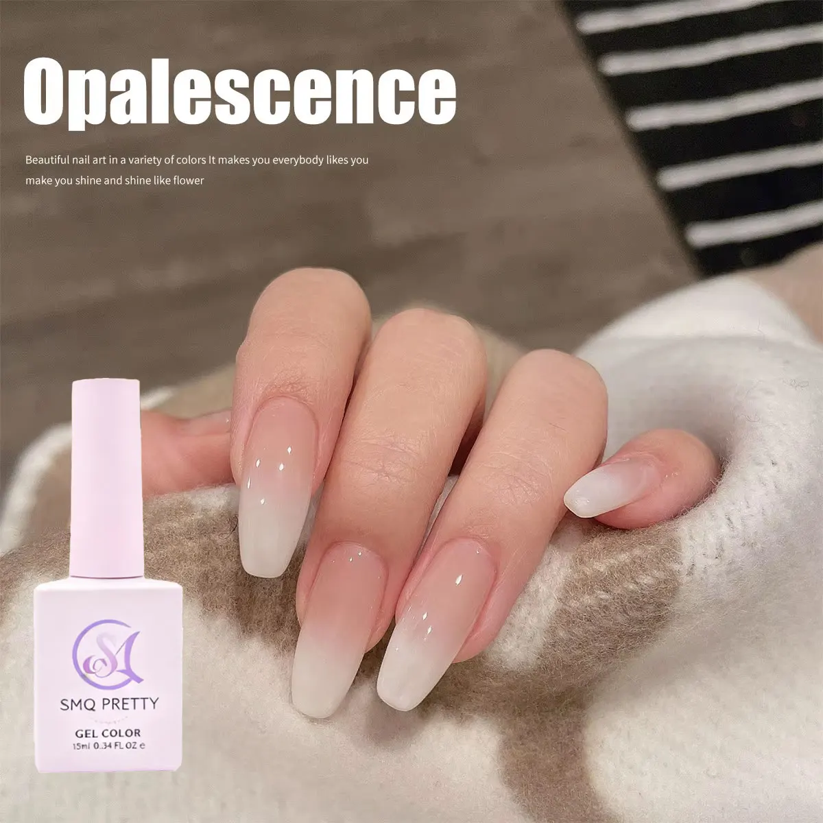 

Pudding Milky White Gel Nail Polish, Pure Color UV Gel Polish, For Professionals Starter Nail Art DIY 15ml