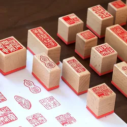 Finished Chinese Character Name Wood Wooden Rubber Silicone Sealing Seal Stamp for Calligraphy Painting Scrapbook Art Supplies