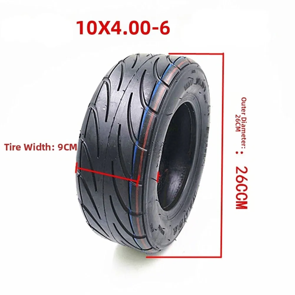 

Бескамерная шина 10x4 00 6, для внедорожного электрического скутера с улучшенной конструкцией протектора и износостойким материалом