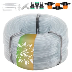 1-100M 1/4 ''przezroczysty PVC Micro nawadnianie ogrodu miękki wąż 4/6MM przeźroczyste tworzywo sztuczne rury pompka do akwarium rura spustowa kroplownik zawór