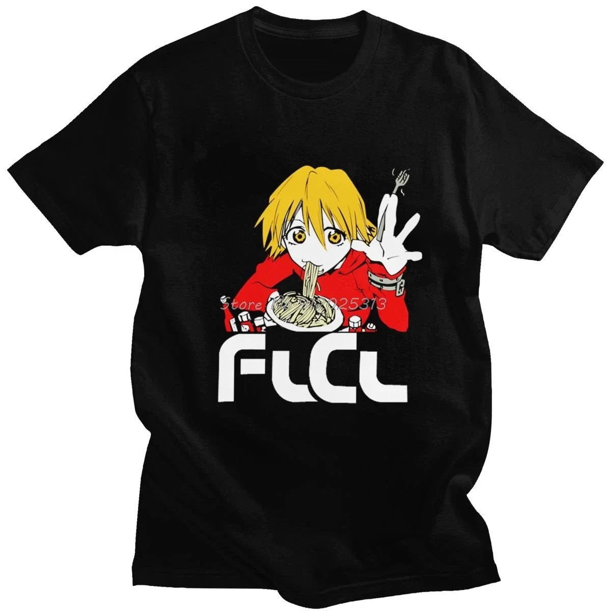 Fooly Cooly Flcl Haruhara Haruko T-Shirt Men Cotton Anime Japanese Manga Tees Shirts Short Sleeve Funny Clothing streetwear 2024