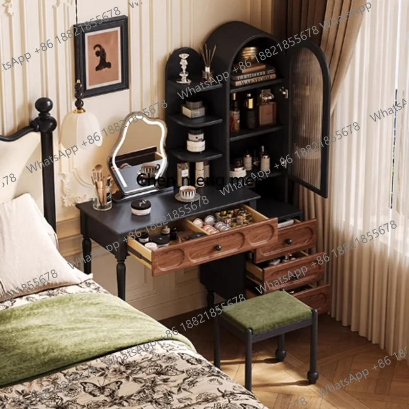 

Шкаф для макияжа Туалетный столик Шкафы Ювелирные изделия Прикроватный табурет Туалетный столик Деревянный винтажный стул Penteadeira Постмодернистская мебель