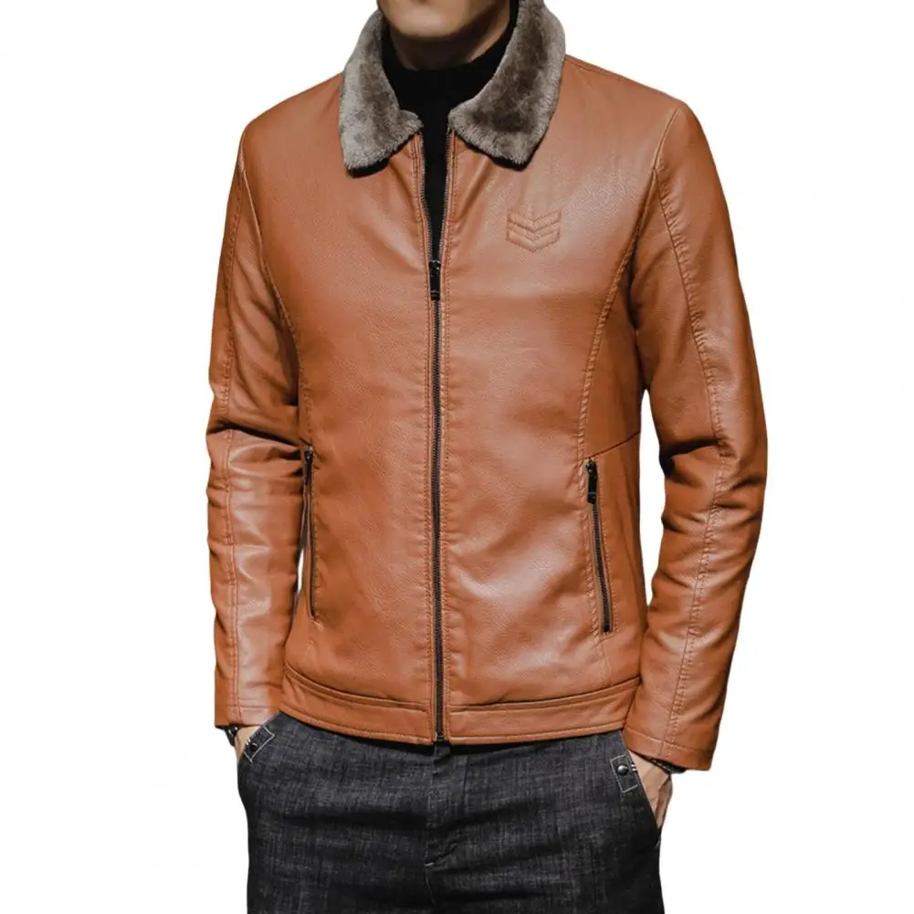 Manteau de veste en Faux cuir, résistant au froid, doublure en peluche, fourrure assortie, pour voyage