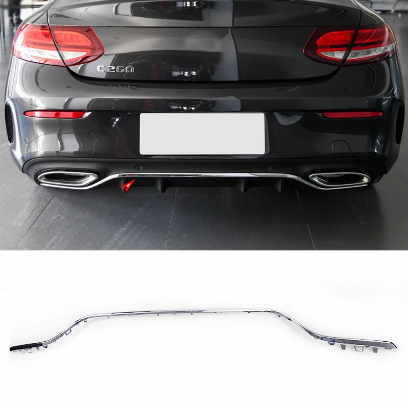 A2058850721 For Mercedes Benz C Class Klass W205 Rear Bumper Chrome Trim Chromium Styling Spoiler Diffuser Parts Accessories