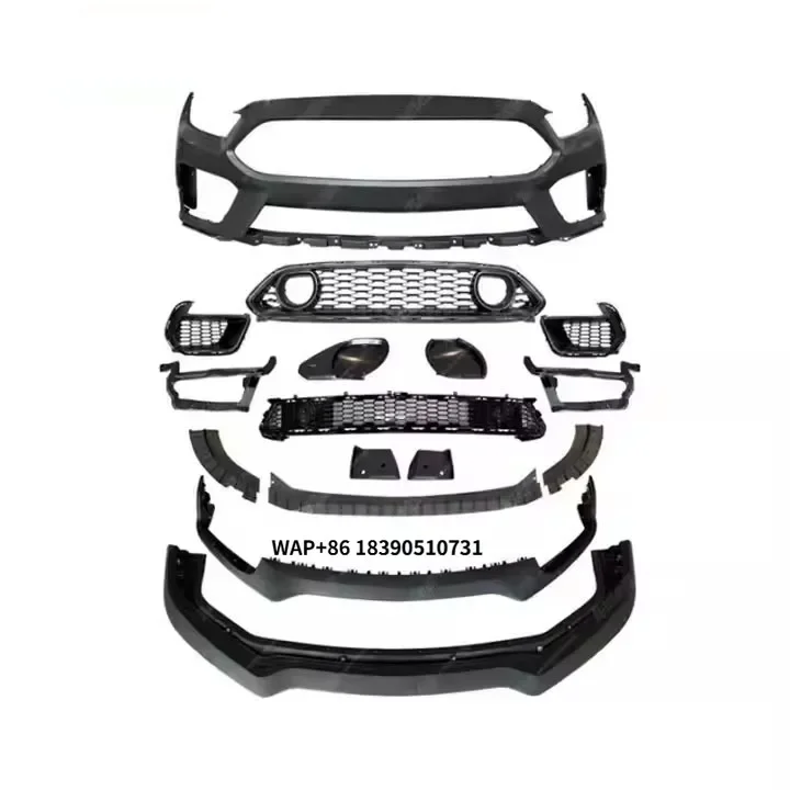 Body Kit Car Bumper Front Bumper for  Mustang 15-17 Upgrade Mach 1 With Front Lip Grille Exhaust Tips