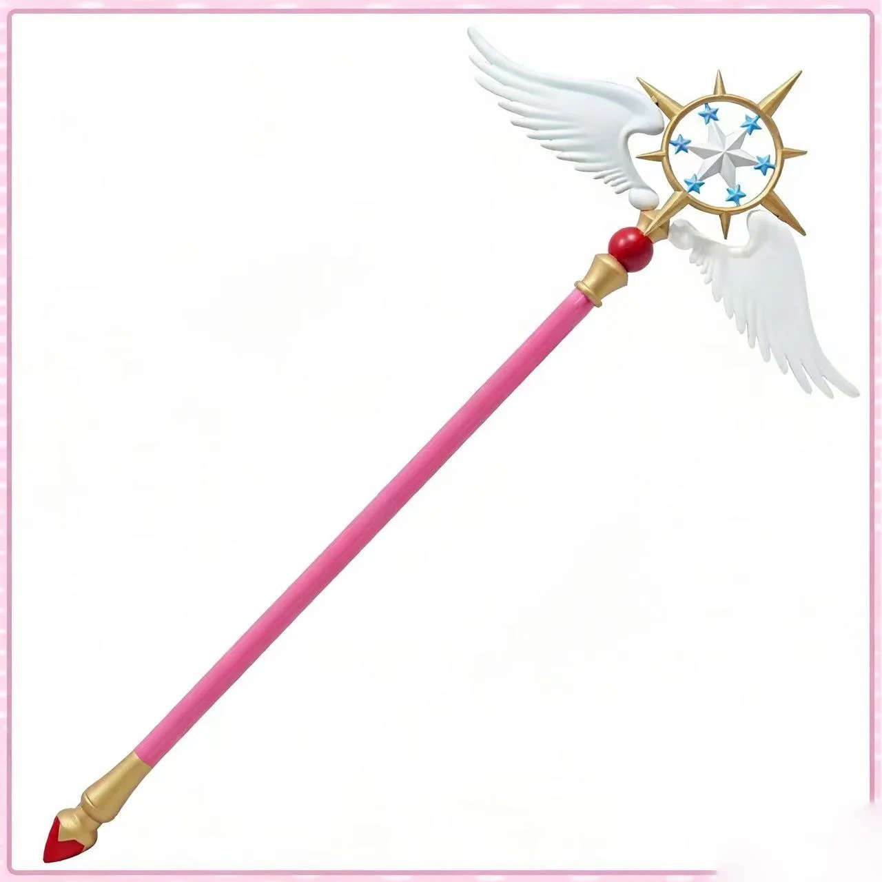 Kinomoto Sakura Cos Star Prop Length 99CM New Periphery Cardcaptor Sakura Clear Card Cosplay Prop Halloween Party Costume Props