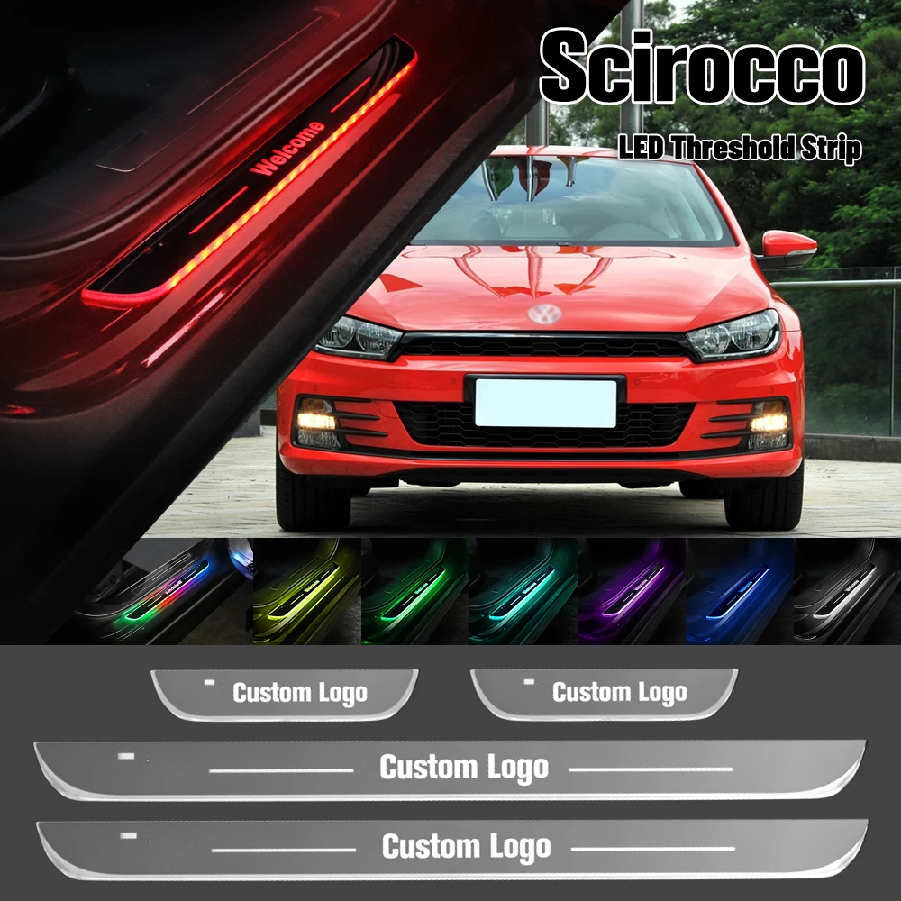 

For Volkswagen VW Scirocco 2008-2017 Car Door Sill Light Customized Logo LED 2015 2016 Welcome Threshold Pedal Lamp Accessories