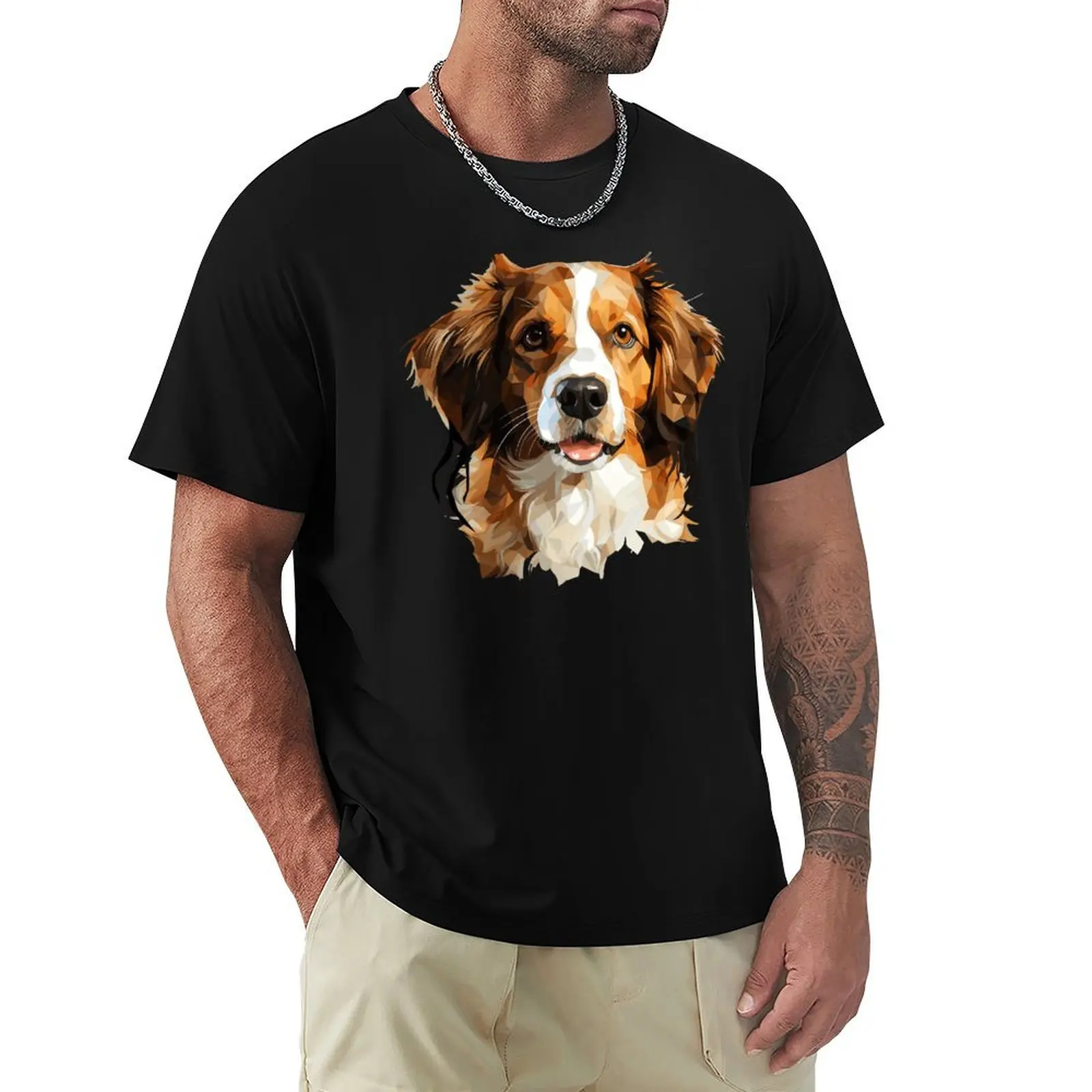 Cooles Kooiker Hondje Polygon Design T-Shirt Outdoor Working T-Shirt