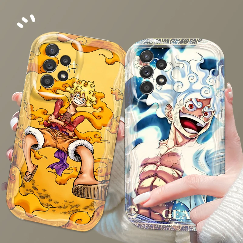 Cute P-ieces L-uffys Cute For Samsung A55 A54 A53 A52 A35 A34 A33 A32 A25 A24 A23 A22 A21S A15 5G Wave Oil Funda Phone Case