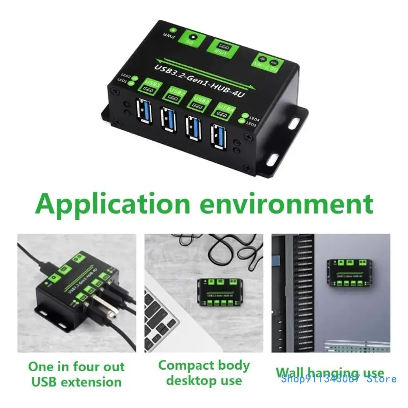 4 Port USB 3.2 Gen1 Hub With Wide Voltages Input And Individual Port Overcurrent Protections Drop shipping