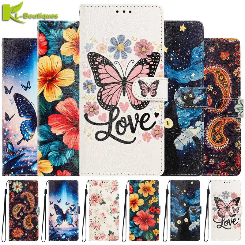 Brieftaschen-Ständerhülle für Cubot X100 X70 Note 60 40 Max 5 A40 A30 P90 P80 – Niedliche Cartoon-Schutzhülle für Smartphones