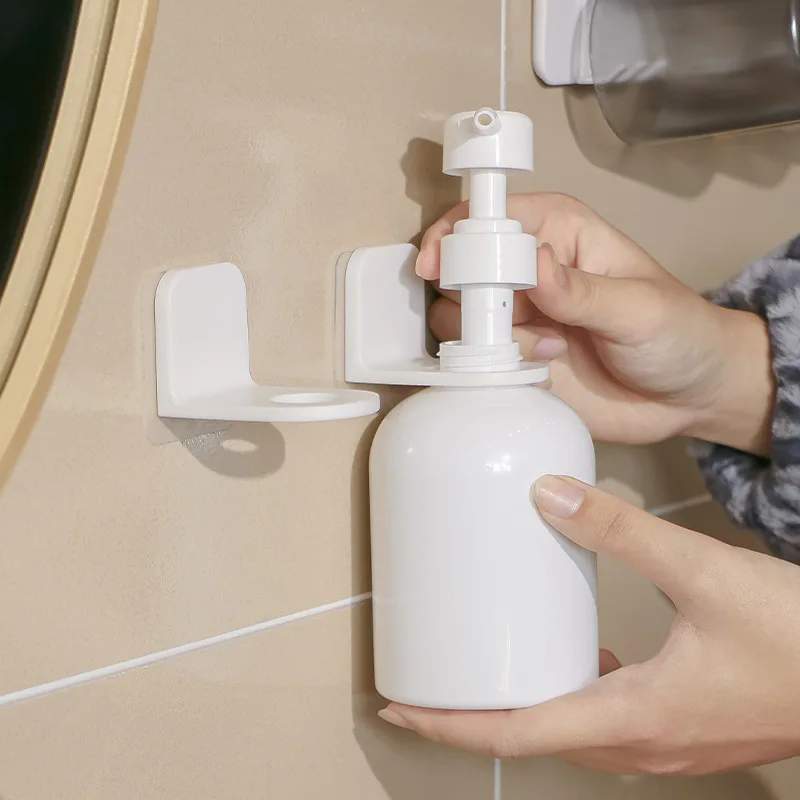 

3 Pcs Shampoo Bottle Holder Soap Dispenser Wall Hanging No Drilling Bathroom Kitchen Cream Shower Gel Rack Dish Sponge Organizer