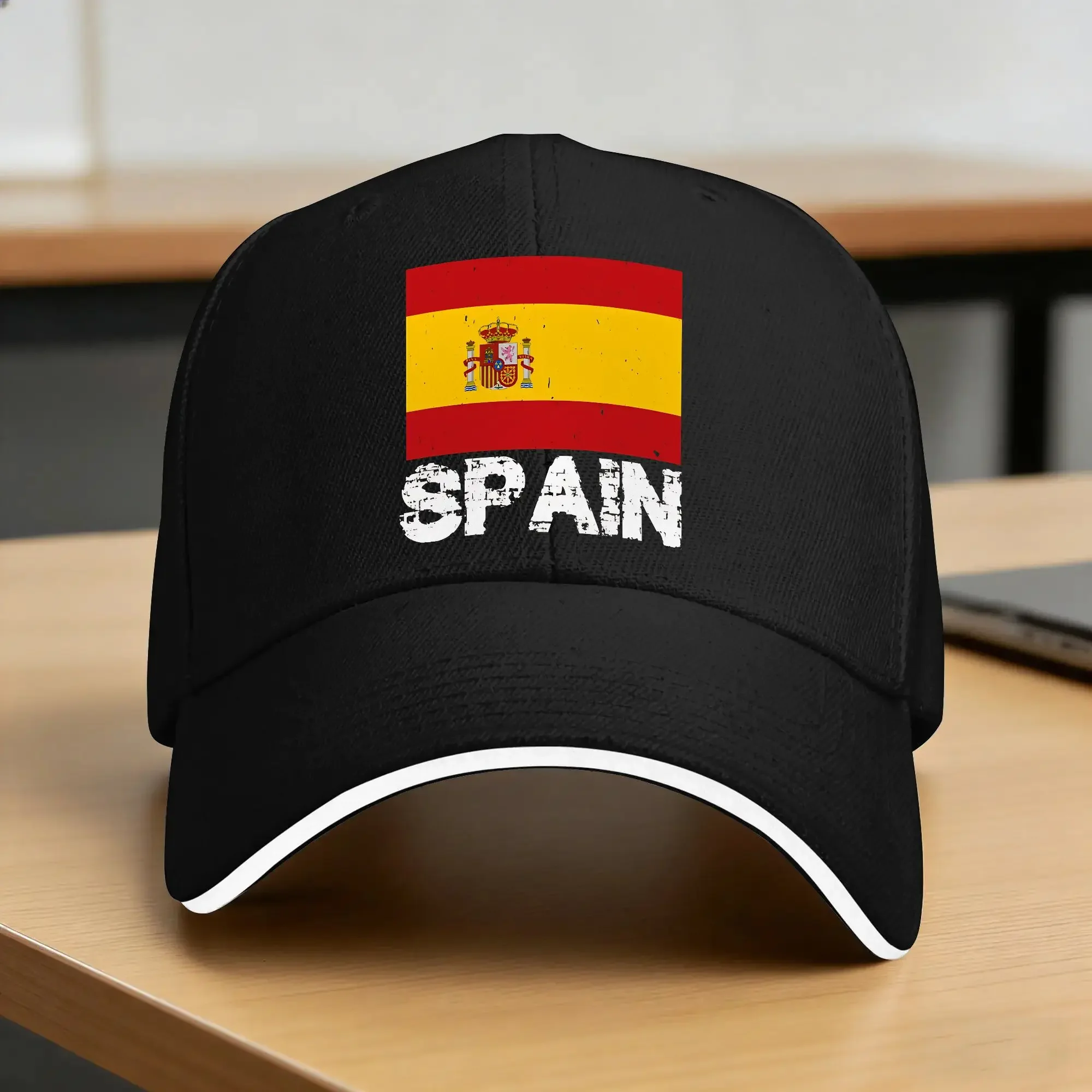 New Spain Pride Spanish Flag Design Casual Baseball Cap  Outdoor Sport Trucker Hat Spring Sunscreen Men Women Stylish Baseball C