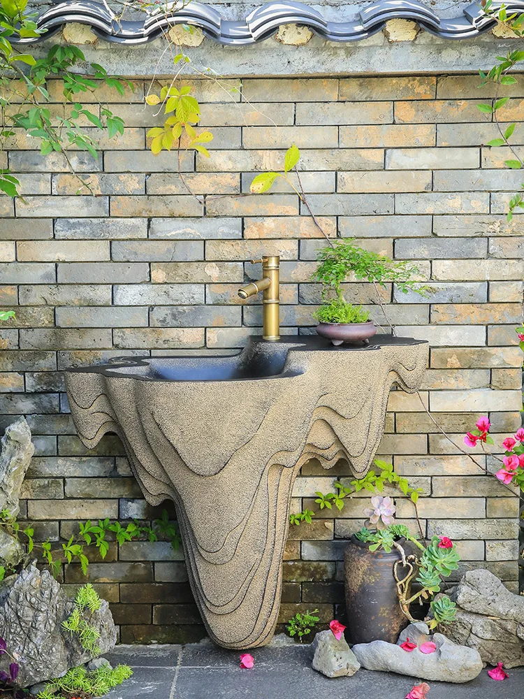 Wash basin, courtyard, garden, art wash basin, outdoor balcony, terrace, wall mounted