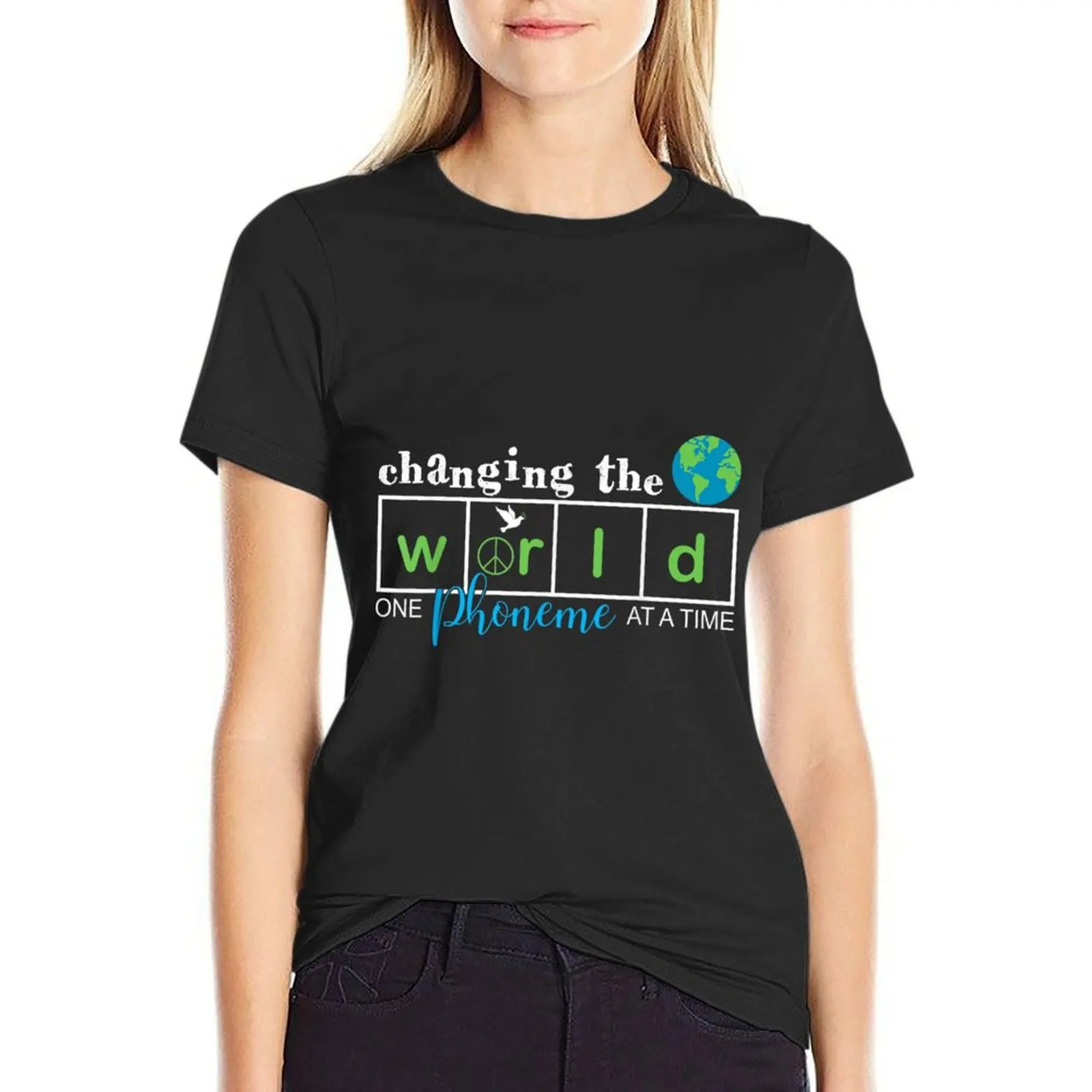 

Changing The World One Phoneme At A Time Science Of Reading T-Shirt aesthetic clothes cute clothes t shirt for Women