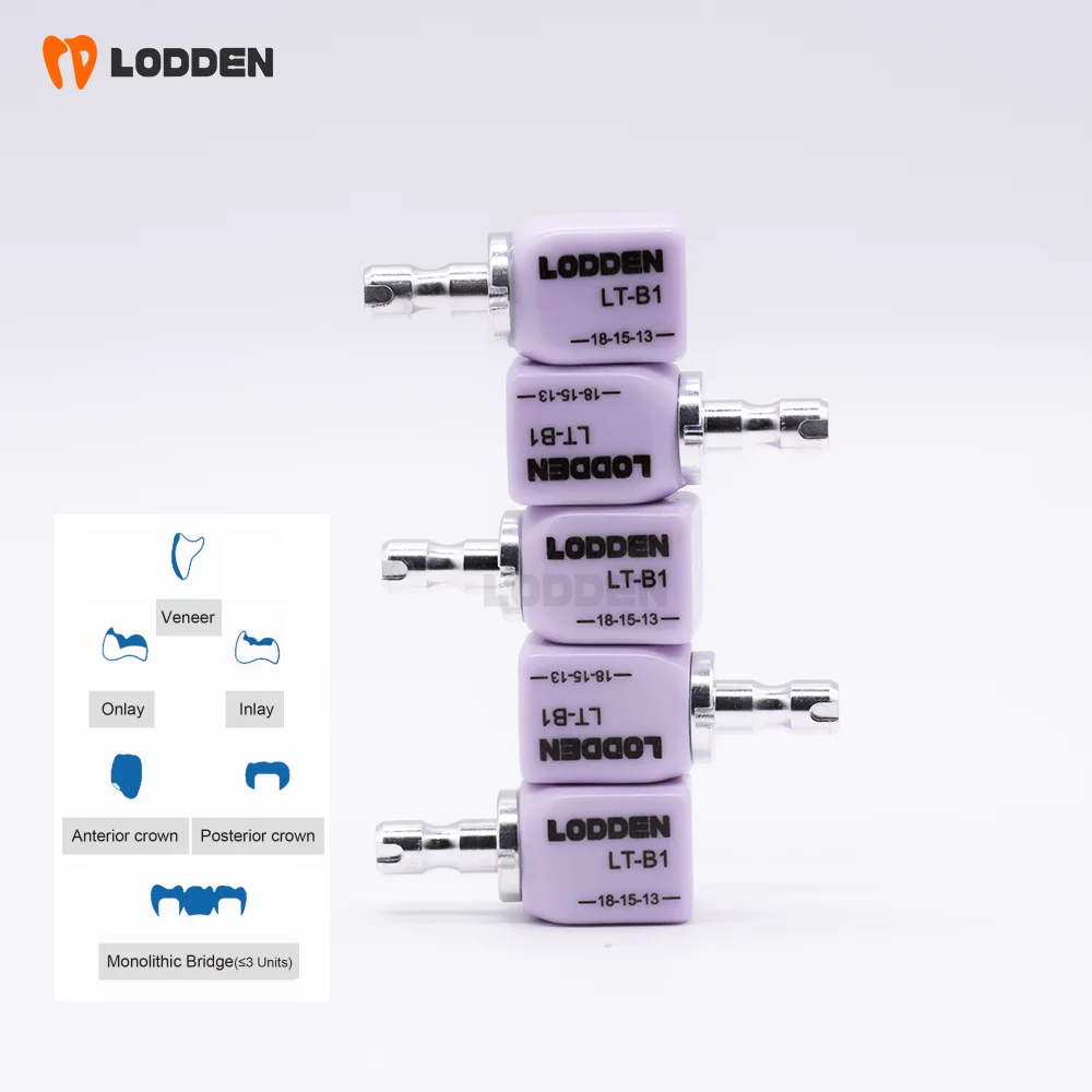 

Lithium Disilicate Dental Crown Material 5Pcs Cad Cam Dental LT/HT Translucency Veneer Materials Sirona Cerec Milling System