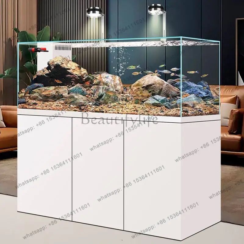 Tank A Complete Set of Bottom Filter Fish Tank Living Room Household Medium and Large Aquarium Vertical Floor Against The Wall