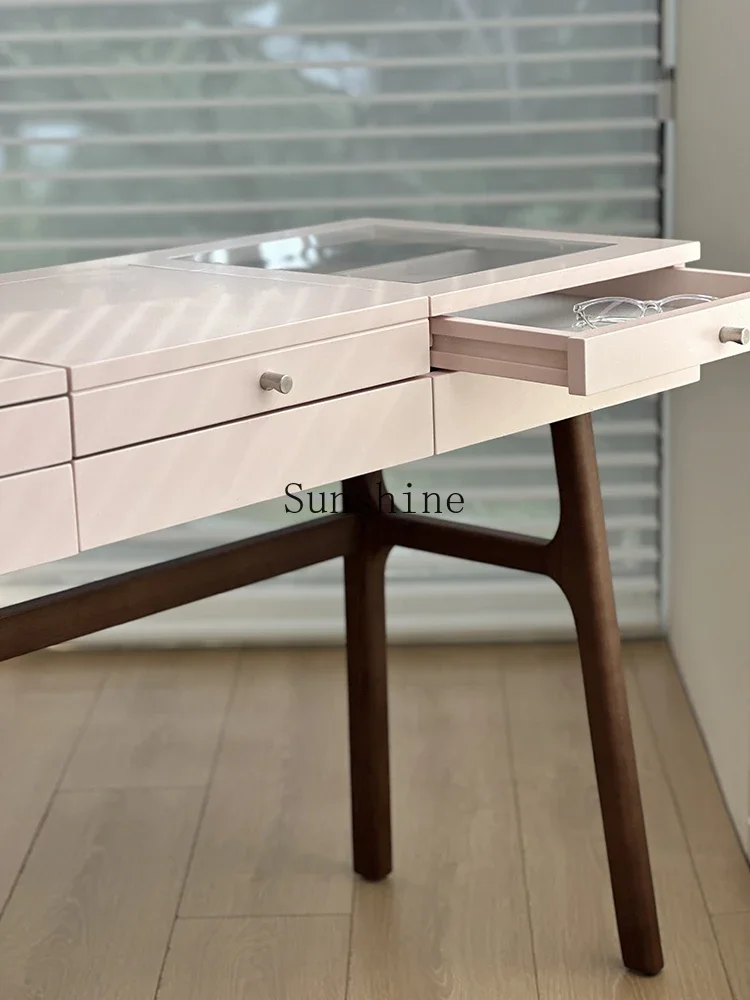 

Dresser pink table solid wood bedroom modern simple storage cabinet integrated FT