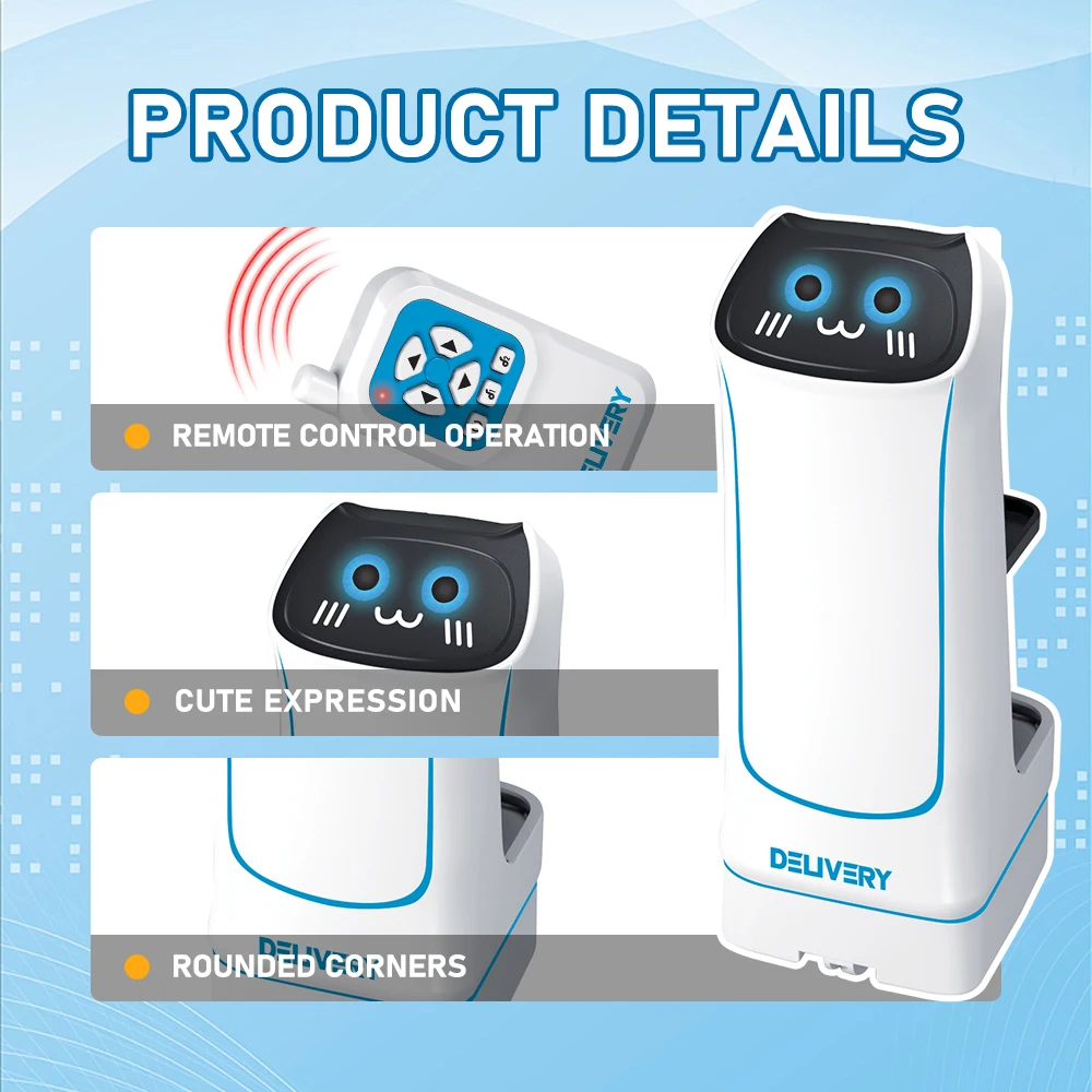 Giocattolo robot per la consegna di cibo RC 2.4G con luce e suono, set da cucina per giochi di finzione per bambini, regalo interattivo per Natale Capodanno