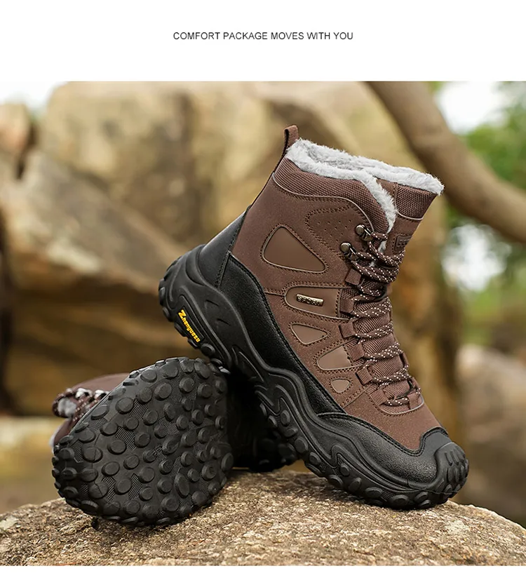 Herren-Outdoor-Hochschuhstiefel für Herbst und Winter, große Größen, mit Fleece gefüttert, warm, lässig, sportlich, Schneestiefel, geeignet für Herbst- und Winter-Outdoor-Wanderungen, Reisen und Pendeln – Detail 20