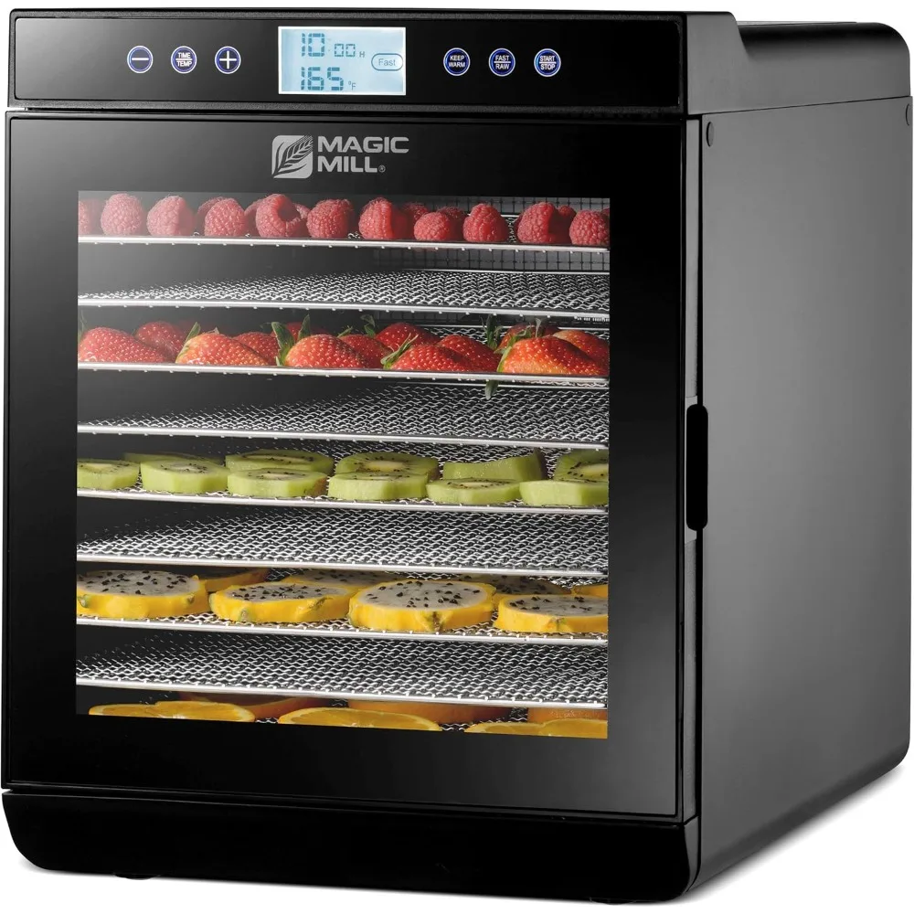 

Food Dehydrator Machine (10 Stainless Steel Trays) Digital Adjustable Timer | Temperature Control