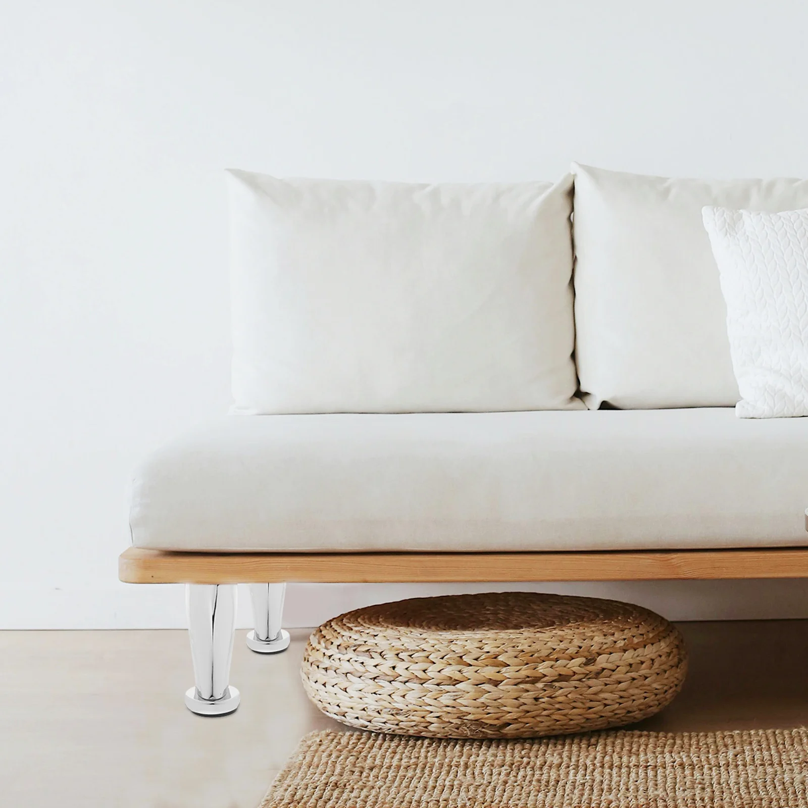 

4Pcs Metal Furniture Legs Heavy Duty Chrome Sofa Table Couch Cabinet Dresser Bench Replacement Feet 9cm Strong Durable Support