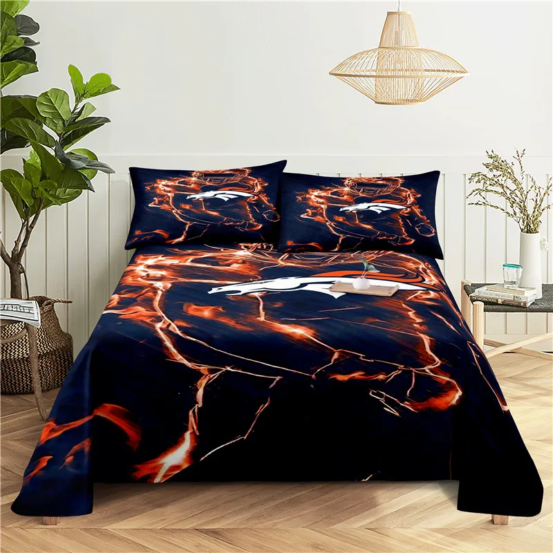 Motion 0.9/1.2/1.5/1.8/2.0m Digital Printing Polyester Bed Flat Sheet With Pillowcase Print Bedding Set