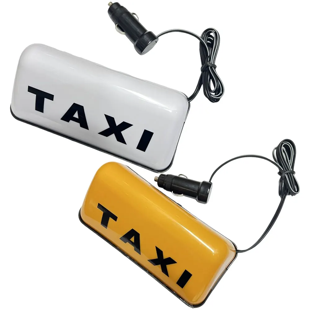 Luce per cupola per taxi Bianco/giallo 12V Luce per insegne per taxi alla moda con base adesiva COB Insegna per taxi Cabina Topper per tetto super luminoso