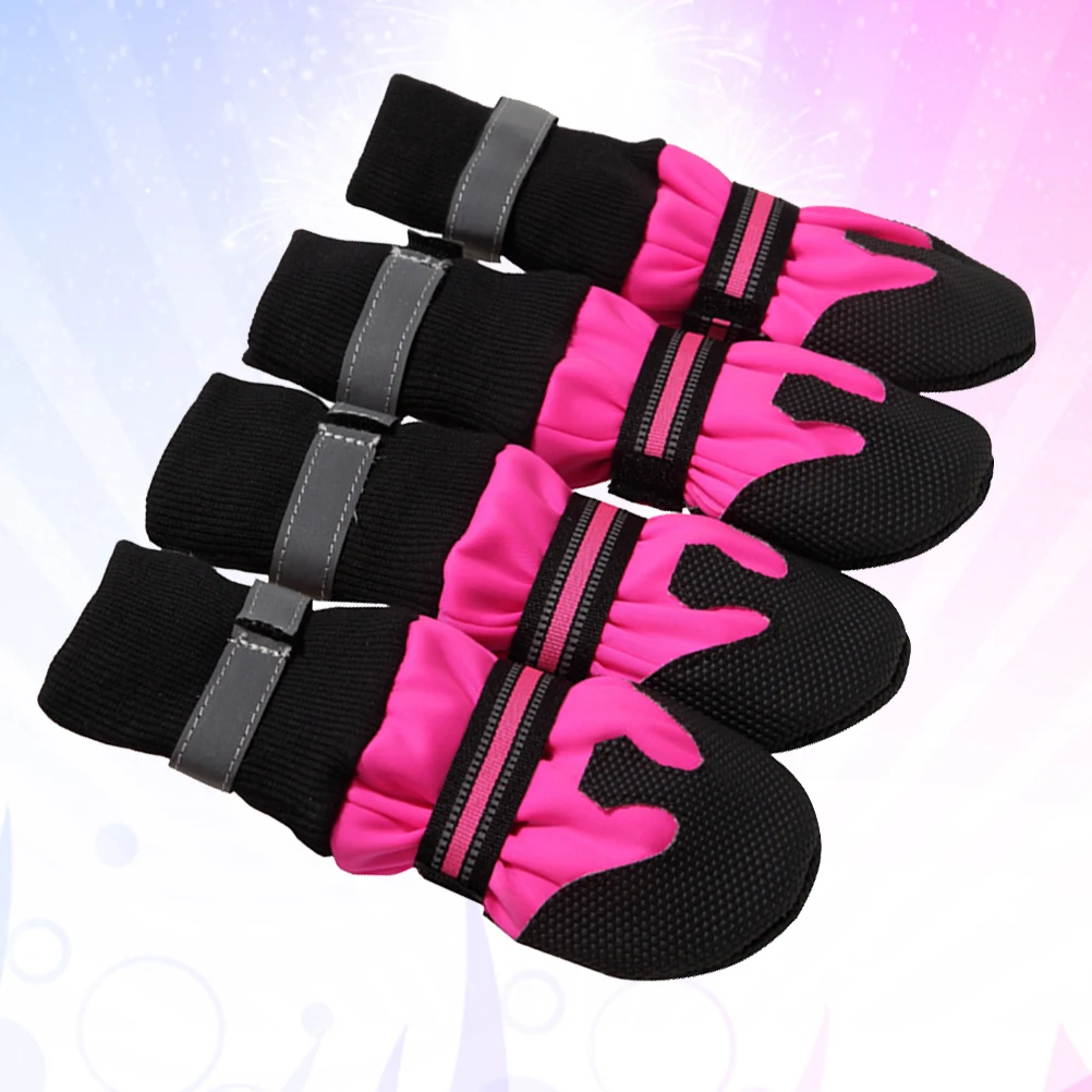 

1 set 1 Set Pet Dog Boots Warm Comfortable Anti-Slip Outdoor Walking Shoes For Dogs Stylish Dog Shoes Pet Footwear Rosy Size L