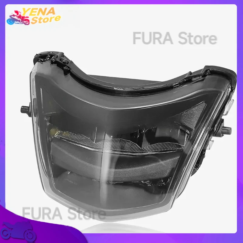 

LED Motorcycle Headlight Assembly for Honda WAVE 100R Smoke Lens Dual Beam Near Far Light Replacement Headlamp for Export