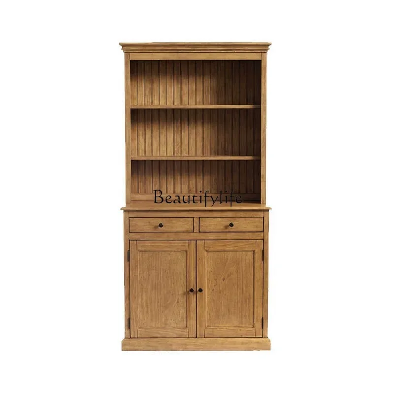 

3 American Country Style Solid Wood Sideboard Wine Cabinet Wall Storage Organizer Rack Dining Room Kitchen Tea Cabinet
