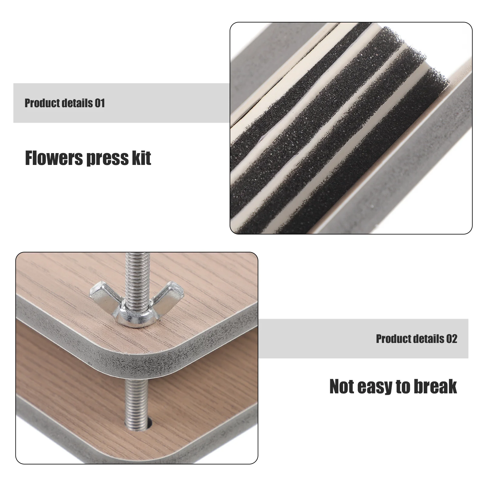 

1Set Flowers Press Tool Wooden DIY Plant Pressing Kit Efficient Multi-Layer Drying Plate Press for Floral Art Crafts