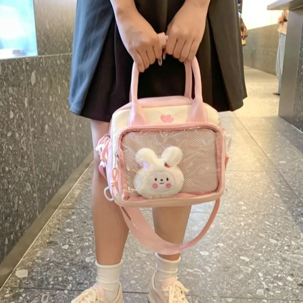 Y2K bolso de hombro japonés transparente JK Itabag para estudiantes, bolso escolar de dibujos animados, bolso de mano de nailon JK, bolso cruzado para uniforme de viaje