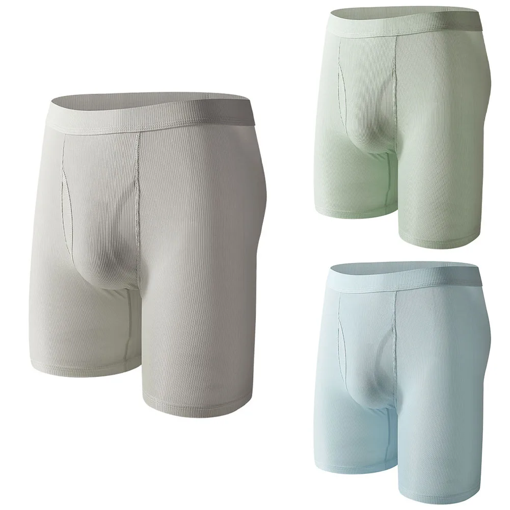 

Classic Solid Trunks Long Leg Underpants Gym Workout 20 Spandex Material 80 Polyamide Fabric Multiple Sizes M-2XL