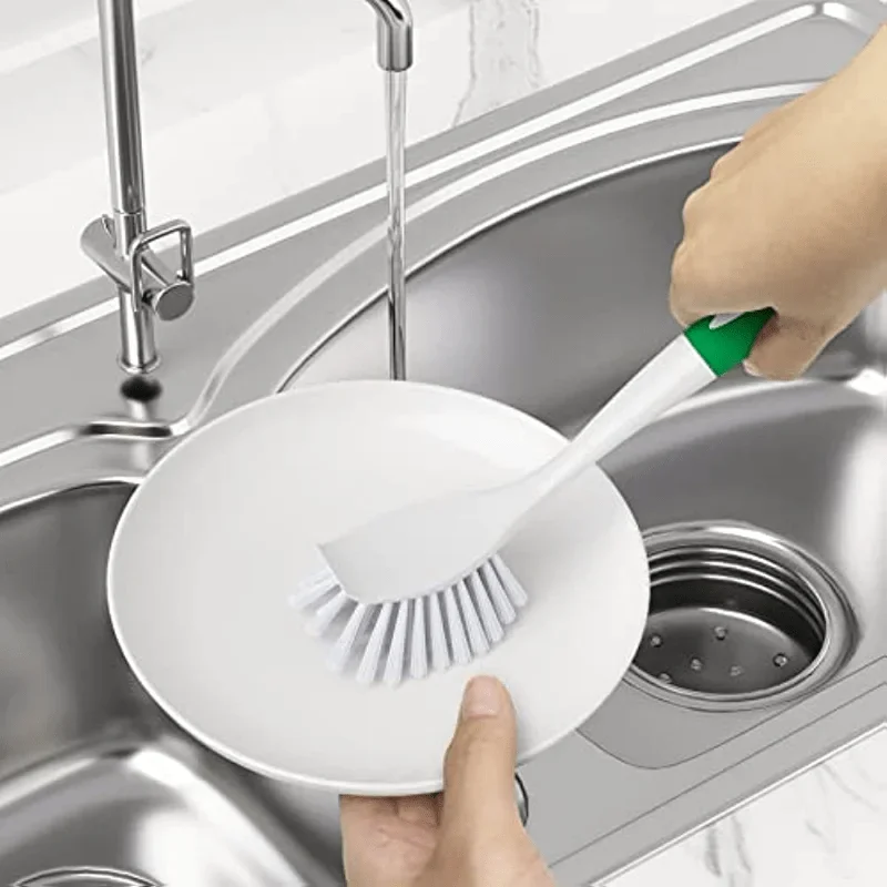 

1PC Dish Brush With Handle Kitchen Scrub Brushes For Cleaning Dish Scrubber With Stiff Bristles For Sink Pots Pans