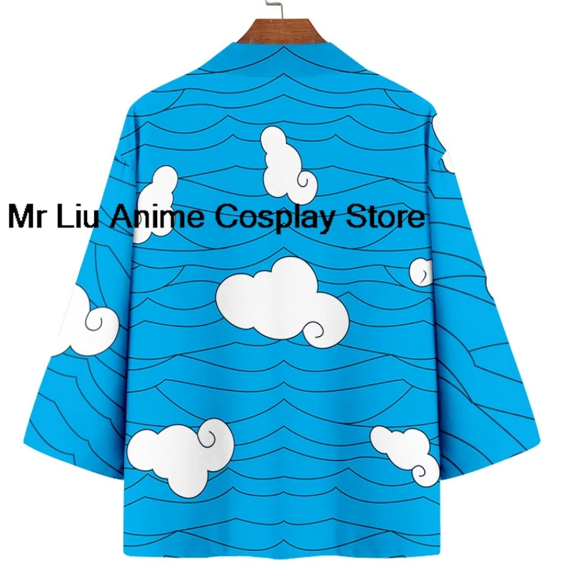 

3D Clouds Print Blue Beach Yukata Women Men Kimono Harajuku Cardigan Traditional Samurai Cosplay Haori Robe Clothing