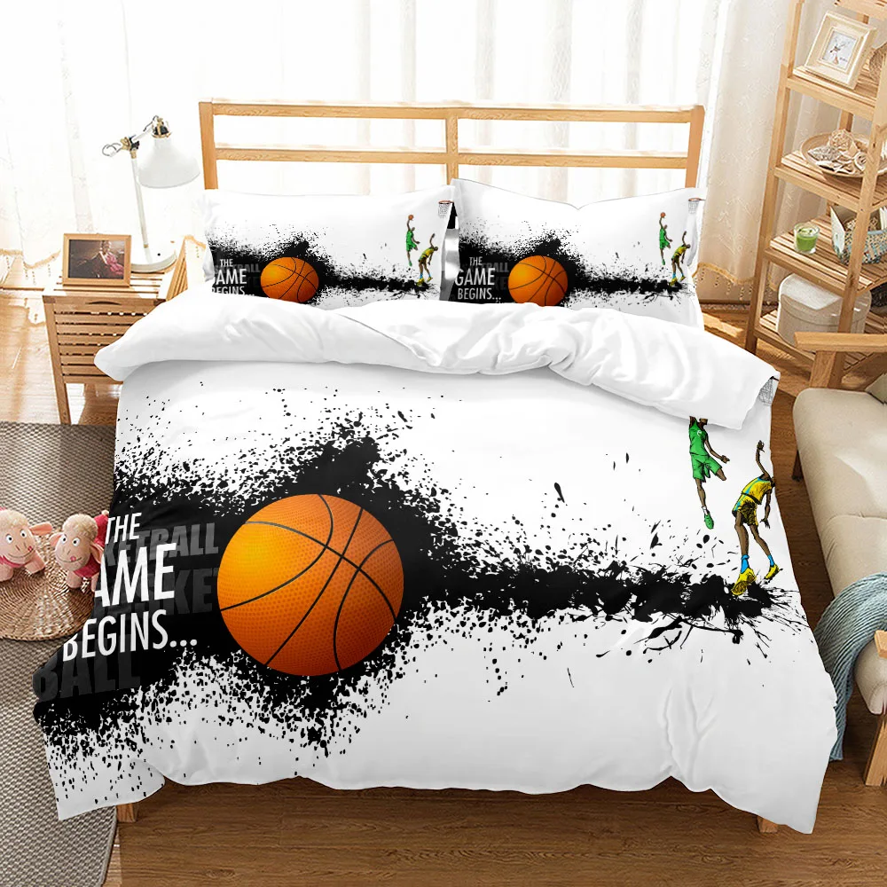 Poster Basketball Athlete Duvet Cover Set King Queen Double Full Twin Single Size Bed Linen Set