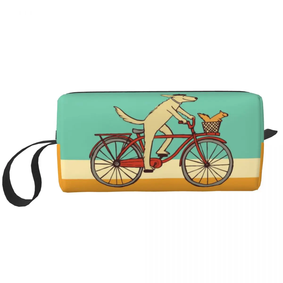 Travel Cartoon Dog And Squirrel Are Friends Toiletry Bag Portable Riding Bicycle Makeup Cosmetic Organizer Storage Dopp Kit Box