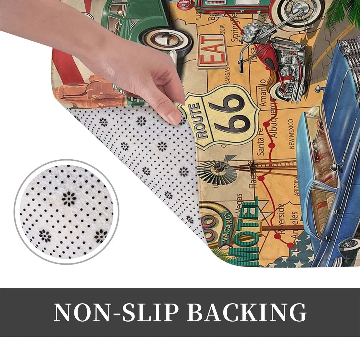 US R-Route-S 66 Anti-slip Doormat Floor Mat Absorbent Mat Carpet Rug for Kitchen Entrance Home Balcony Footpad Mats