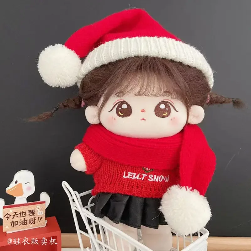 20cm cotton doll winter sweater scarf hat set