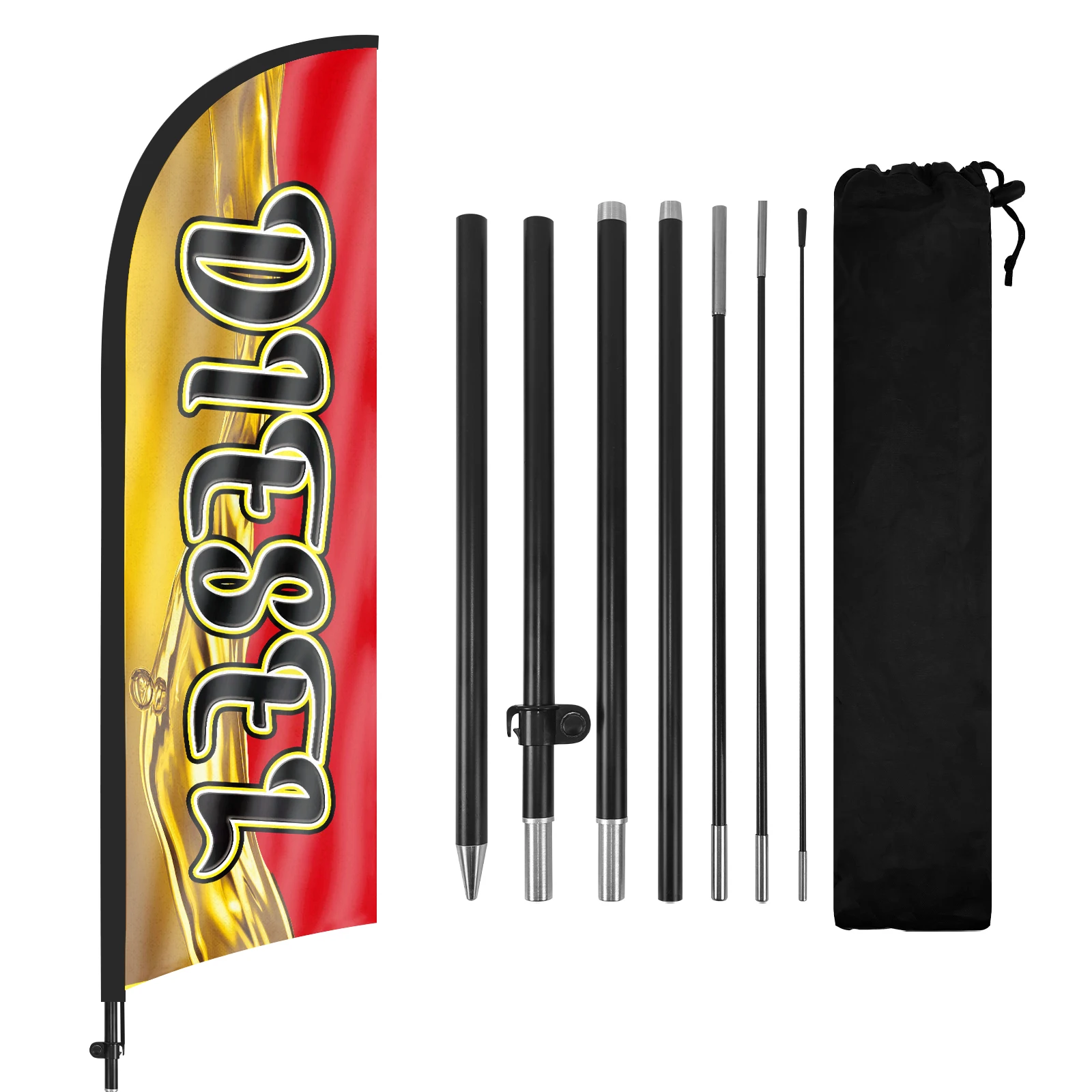 FSFLAG 1PCS 280CM The Diesel Feather Flag with Flagpole Advertising Outdoor Banner Decoration for Business and Storefront