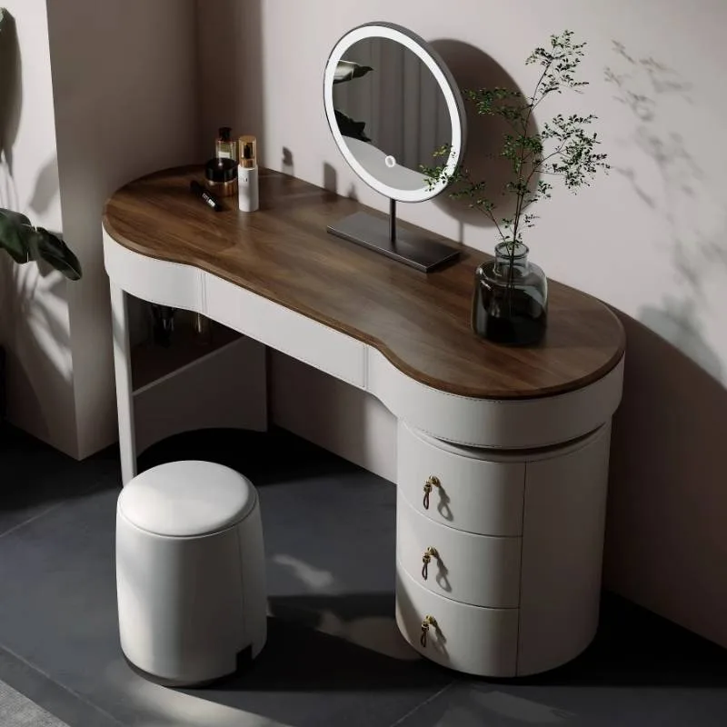 Cream Decoration Dressing Table Drawers Small Mirror Drawers Vanity Desk Coffee Room Stuff Tocador Maquillaje Home Furniture