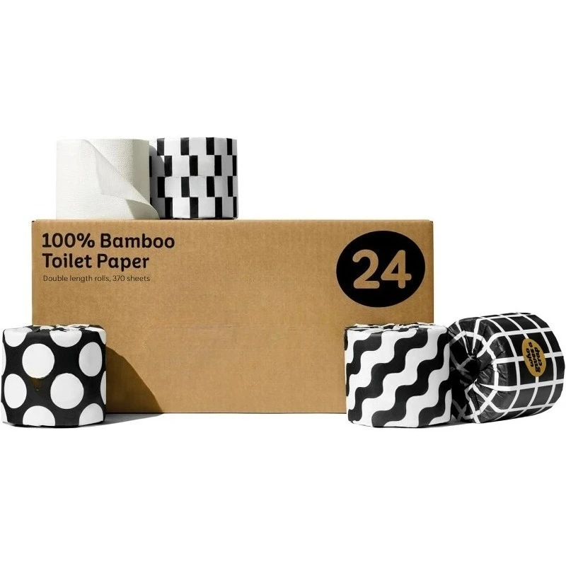 

Туалетная бумага из 100% бамбука, 24 рулона, 3-слойная, 330 листов, длинная, прочная и мягкая туалетная бумага, возобновляемая, без дерева
