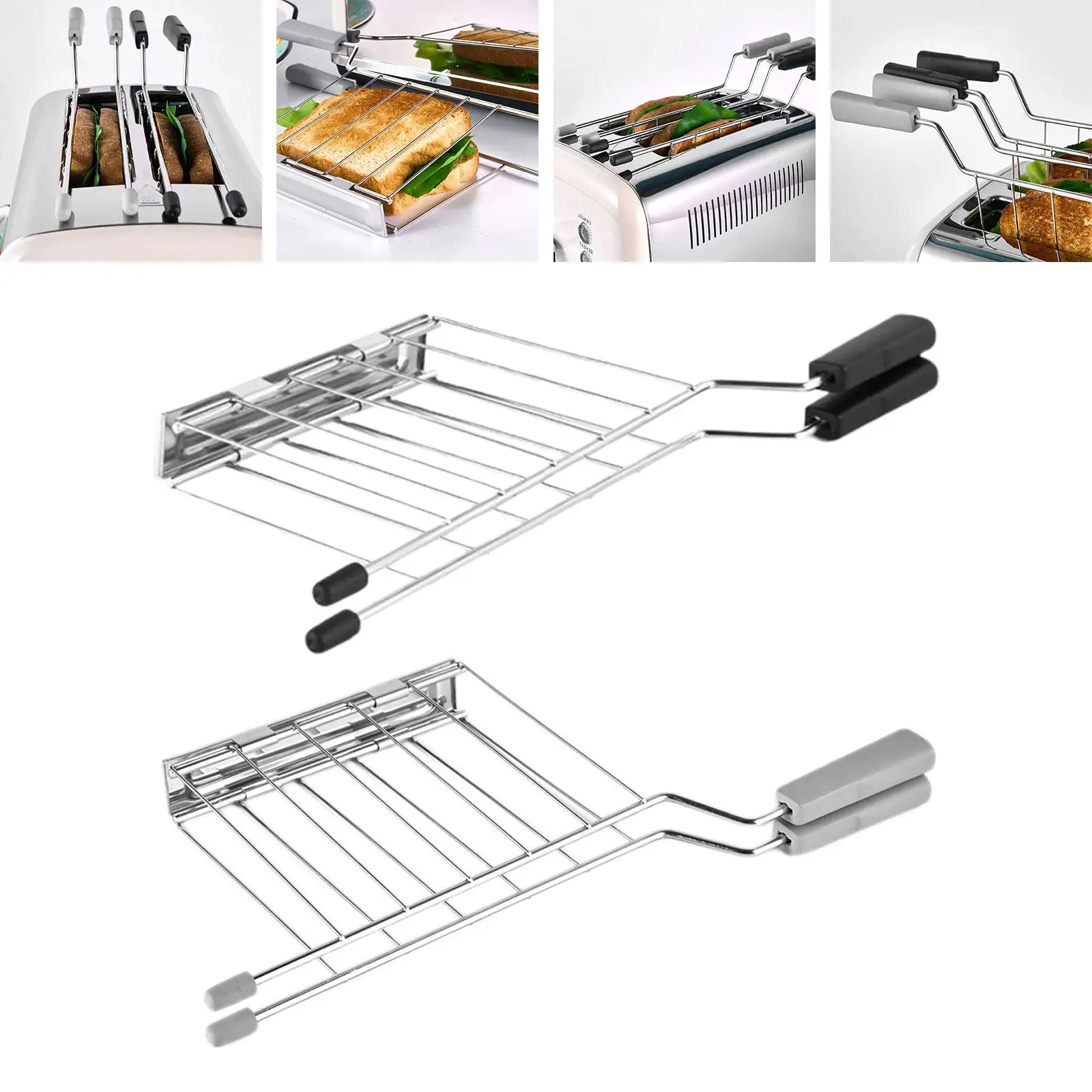 Bread Loaf Slice Holder Kitchen Utensil Toaster Accessories Practical Toaster Grill Rack Bread Toast Rack for Baking Household
