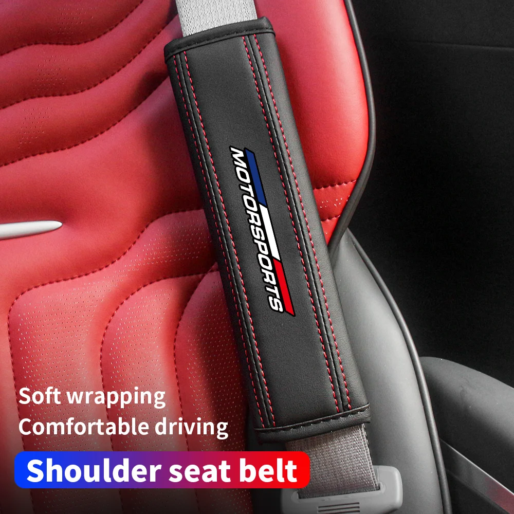 

Tri Colors MOTORSPORTS Car Seat Belt Strap Protector Pads Seat Belt For Renault Captur Megane Duster Logan Clio Koleos Twingo