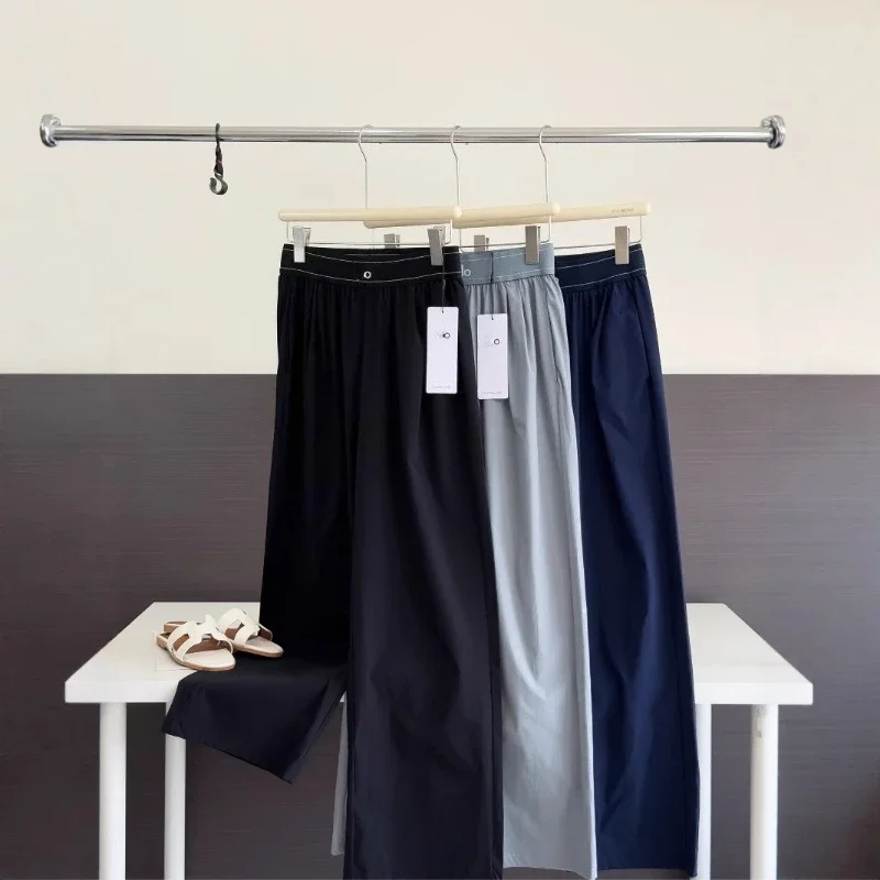 

Breathable Quick Drying Black Yoga Pants Navy Blue Sweatpants Women Elastic Waist Loose Sports Fitness Casual Pants for Women