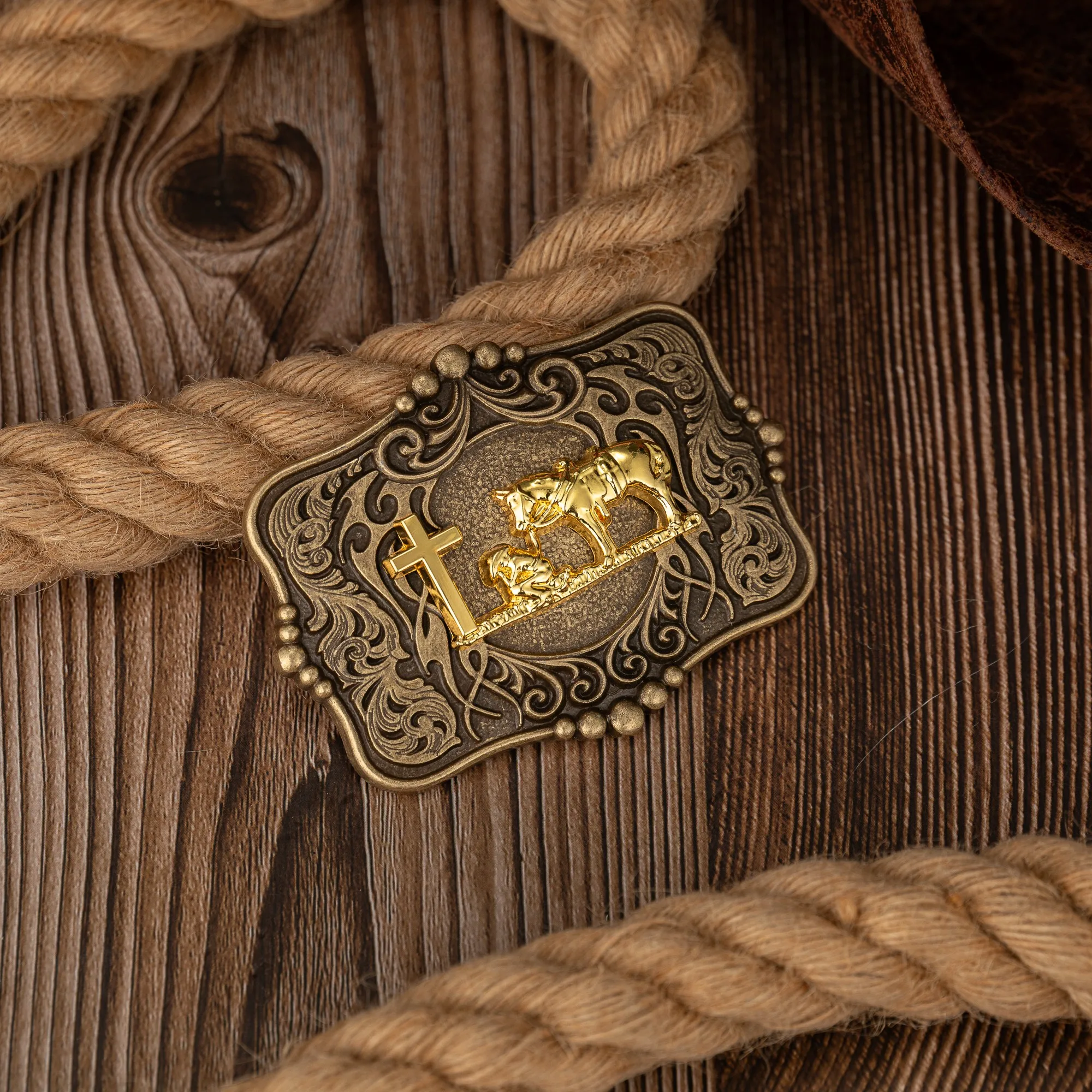 A 5 Point Symmetrical Wrangler Buckle, the Trend of Western Simple Men's Novelty Belt Buckle, Viking American Style Can Be Match