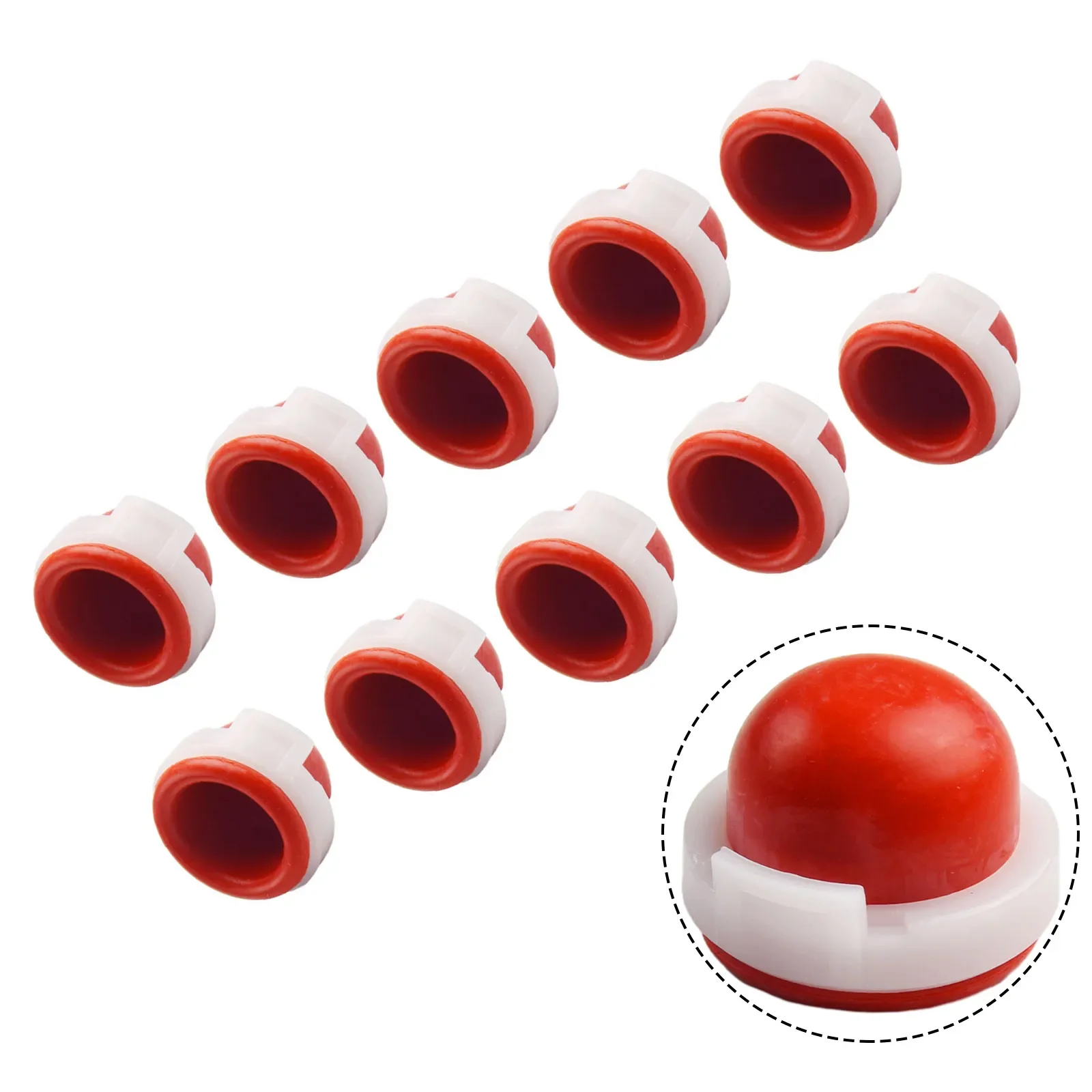 10pc Primer Bulb Red Carburetor Sump Bulb Pump Cup For Sprint And Classic Engines Lawn Mower Parts Tools Accessories