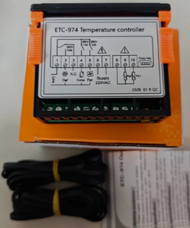 

Универсальный мини-термостат ETC-974 (4 шт.) с двойным датчиком температуры для холодильников и охладителей