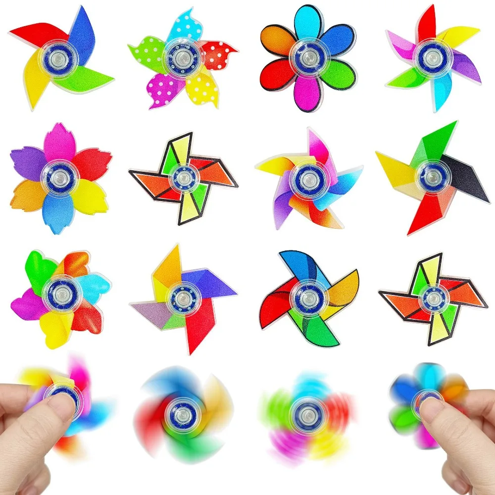 Moulin à vent petit haut Fidget Spinner coloré bout des doigts haut invité cadeau du nouvel an prix de la maternelle jouet anti-Stress 15 pièces